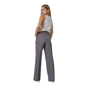 Women's High Rise Straight Leg Trousers – Timeless Elegance, Grey