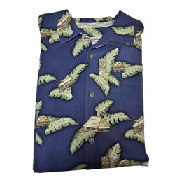 Men's Hut Couture Silk Shirt – Luxurious & Tropical, Blue
