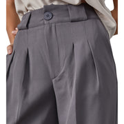 Women's High Rise Straight Leg Trousers – Timeless Elegance, Grey