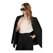 Women's High Waist Straight Leg Pants – Elegant & Chic, Black