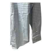 Men's Checkered Long Sleeve Shirt – Timeless Formal Look, Aqua