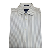 Men's Striped Long Sleeve Shirt – Timeless & Elegant, Off-White