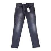 Men's Slim Fit Dark Grey Washed Jeans – Comfortable Stretch Denim