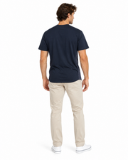 Men's Checkered Patterned Slim Fit T-Shirt, Navy