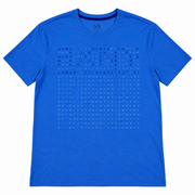 Men's T-Shirt – Word Grid Logo Graphic in Blue