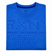 Men's T-Shirt – Word Grid Logo Graphic in Blue