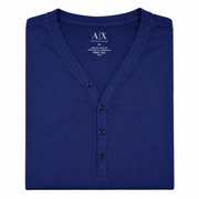 Men's T-Shirt – Navy Cotton Henley Classic