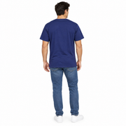 Men's T-Shirt – Navy Cotton Henley Classic