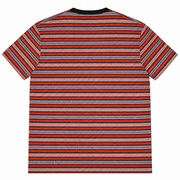 Men's T-Shirt – Bold Striped Henley Style, Orange