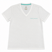 Men's T-Shirt – Minimal Logo V-Neck Design, White