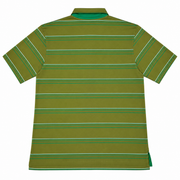 Men's Block Striped Polo Neck T-Shirt, Olive Green