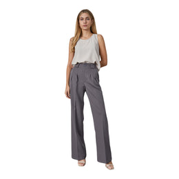 Women's High Rise Straight Leg Trousers – Timeless Elegance, Grey