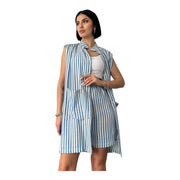 Women's Striped Cotton Vest & Shorts Set – Effortless Chic