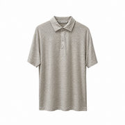Men's Linen Polo Shirt – Breathable & Stylish, Beige