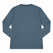 Men's Patterned Long Sleeve Scoop Neck Pajama T-Shirt, Blue Grey