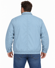 Men's Long Sleeve Zippered Wind Breaker Jacket, Baby Blue