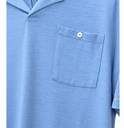 Men's Linen Blend Short-Sleeve Polo T-Shirt, Baby Blue