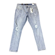 Men's Light Wash Ripped Denim Jeans – Trendy Casual Fit