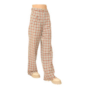 Women's Mid-Rise Plaid Wide-Leg Pants – Effortless Chic