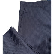 Men's Striped Wool Trousers – Sleek & Professional, Navy