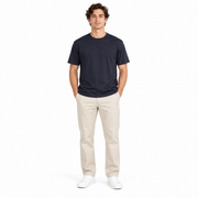 Men's Basic Solid Scoop Neck T-Shirt, Navy