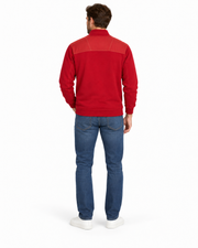 Men’s Half-Zip Knit Sweater, Dark Red
