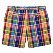 Men's Multicolor Plaid Cargo-Style Shorts
