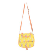 Handcrafted Yellow Print Handbag & Crossbody – Bold & Chic