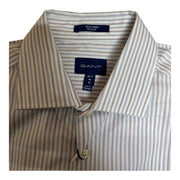 Men's Striped Long Sleeve Shirt – Timeless & Elegant, Off-White