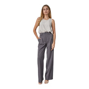 Women's High Rise Straight Leg Trousers – Timeless Elegance, Grey