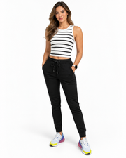 Women's Slim Fit Joggers – Sleek & Functional, Black