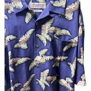 Men's Hut Couture Silk Shirt – Luxurious & Tropical, Blue