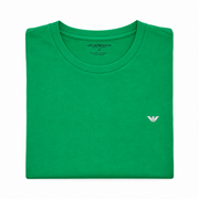 Men's Slim Fit Brand Logo Round Neck T-Shirt, Green