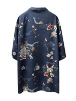 Men's Graphic Print Shirt – Relaxed Summer Vibes, Navy