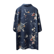 Men's Graphic Print Shirt – Relaxed Summer Vibes, Navy