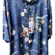 Men's Graphic Print Shirt – Relaxed Summer Vibes, Navy