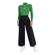 Women's Wide-Leg Trousers with Waist Tie – Effortless Chic