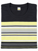 Men's Bar Striped Crew Neck T-Shirt, Grey