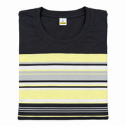 Men's Bar Striped Crew Neck T-Shirt, Grey