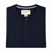 Men's Henley T-Shirt – Premium Comfort, Midnight Blue