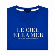Men's Graphic Scoop Neck Relaxed Fit T-Shirt, Indigo Blue