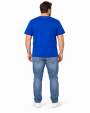 Men's Graphic Scoop Neck Relaxed Fit T-Shirt, Indigo Blue