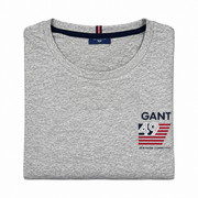 Men's Graphic Brand Name Scoop Neck T-Shirt, Grey