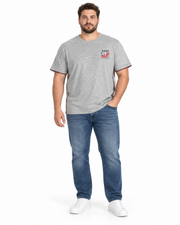 Men's Graphic Brand Name Scoop Neck T-Shirt, Grey