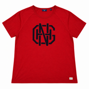 Men's Graphic Print Round Neck T-Shirt, Mahogany Red