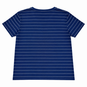 Men's Striped Crew Neck Relaxed Fit T-Shirt, Military Blue