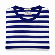 Men's Striped Round Neck Relaxed Fit T-Shirt, White