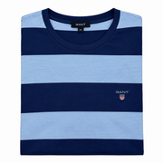Men's Block Stripe Round Neck T-Shirt
