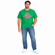 Men's Graphic Print Round Neck T-Shirt, Grass Green
