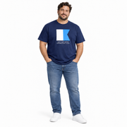Men's Graphic T-Shirt – Casual with Coastal-Inspired Print, Navy